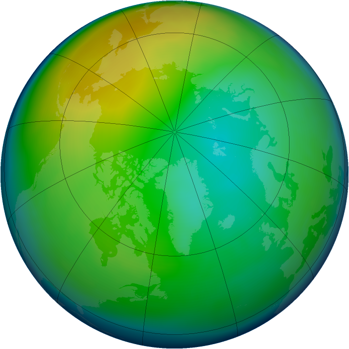 Arctic ozone map for December 2005